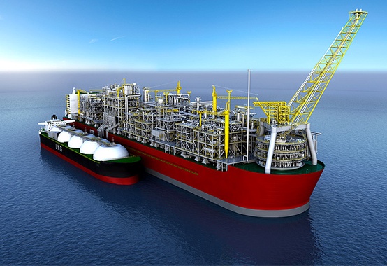 Shell constrói do 1º navio plataforma de produção de gás liquefeito Shell constrói do 1º navio plataforma de produção de gás liquefeito
