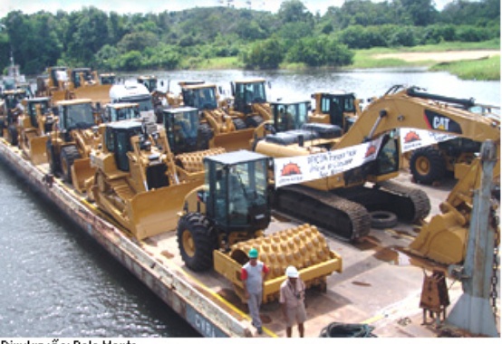 Máquinas pesadas chegam à região do Xingu para obras de Belo Monte Máquinas pesadas chegam à região do Xingu para obras de Belo Monte