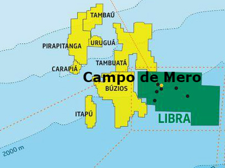 Campo de Mero em Libra na BS: volume recuperável total estimado é de 3,3 bilhões de barris de óleo
