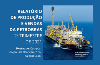 No seu relatório dos resultados operacionais do 2T de 2021, pré-sal aparece com 70% da produção da Petrobras