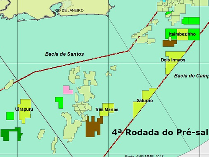 Nas áreas de Dois Irmãos, Três Marias e Uirapuru da 4ª Rodada, Petrobras apresentou interesse de direito de preferência 