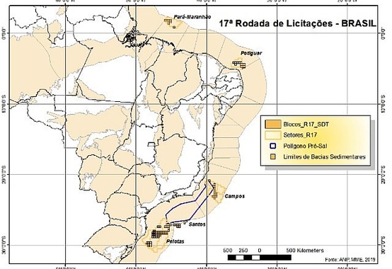 Serão ofertados 128 blocos na 17ª Rodada de Licitações, prevista para 2020 Serão ofertados 128 blocos na 17ª Rodada de Licitações, prevista para 2020