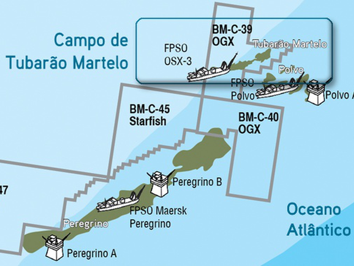 OGX produz 333,1 mil barris em Tubarão Martelo em dezembro  
