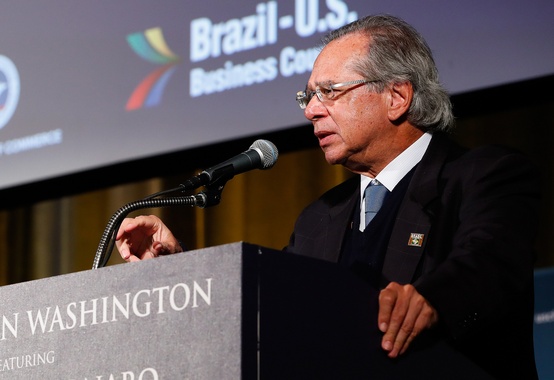Em Washington, Paulo Guedes pede que empresários dos EUA invistam no Brasil Em Washington, Paulo Guedes pede que empresários dos EUA invistam no Brasil