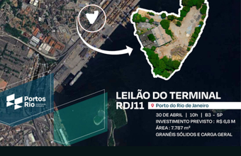 Terminal RDJ11 no Porto do Rio de Janeiro será arrendado no dia 30 abril com previsão de R$ 6,8 milhões em investimentos