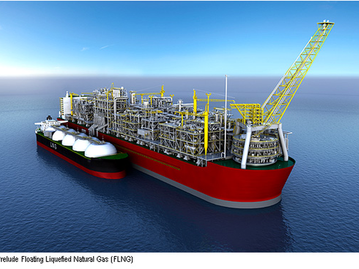 Shell constrói do 1º navio plataforma de produção de gás liquefeito