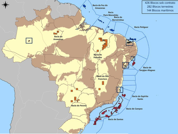 Cresce 70% o número de blocos sob contrato na fase de exploração