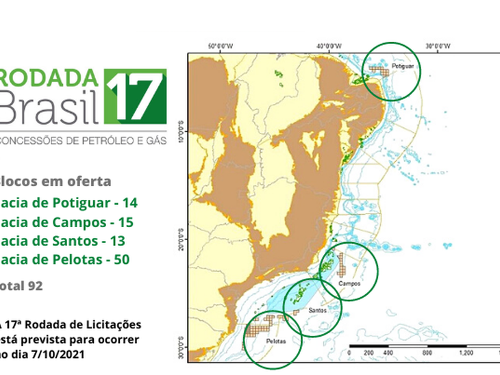 17ª Rodada de Licitações acontece no dia 7/10, divulga ANP