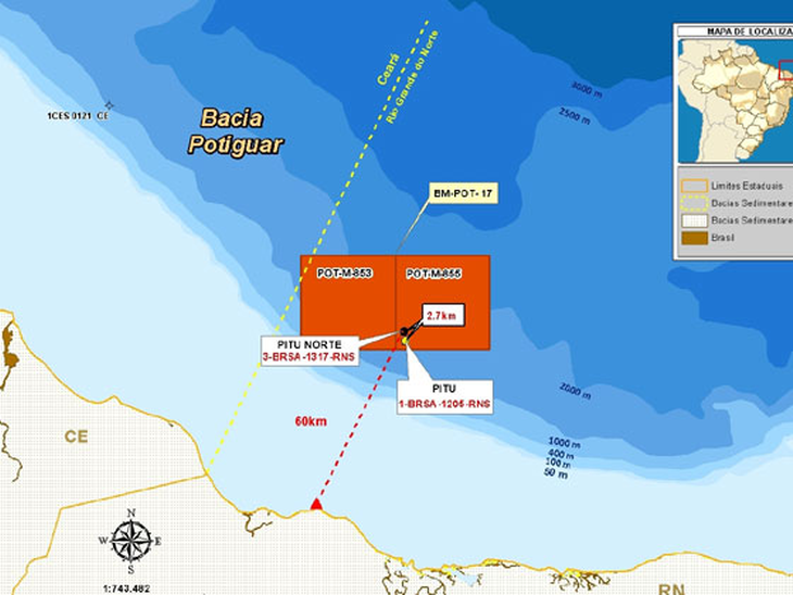 Novo poço confirma descoberta de petróleo em águas profundas da Bacia Potiguar