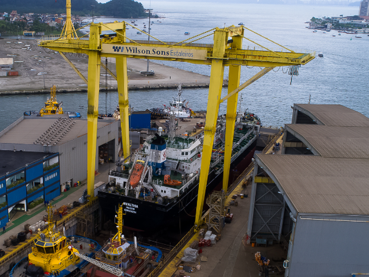 Wilson Sons Estaleiros faz docagem de oil tanker, o maior navio que já recebeu