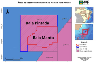 ANP publica sumário das áreas de desenvolvimento de Raia Manta e Raia Pintada