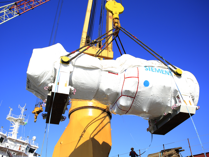 GNA recebe primeira turbina da Siemens para a UTE GNA I